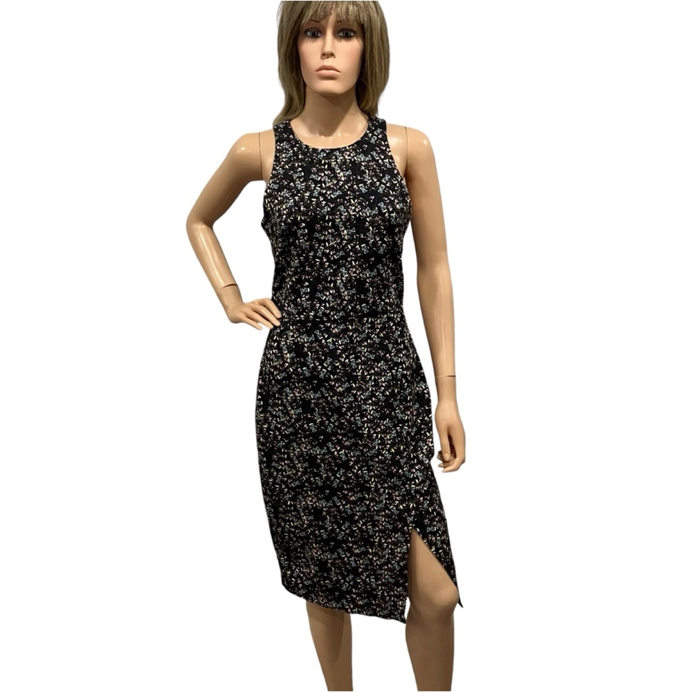 Banana Republic Sleeveless Black Floral Dress